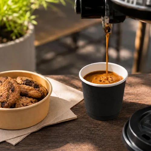 Miniatura 3 de Restaurantware Tazas de café de papel de 4 onzas, 25 tazas de papel desechables de doble pared, a prueba de fugas, reciclables, tazas calientes