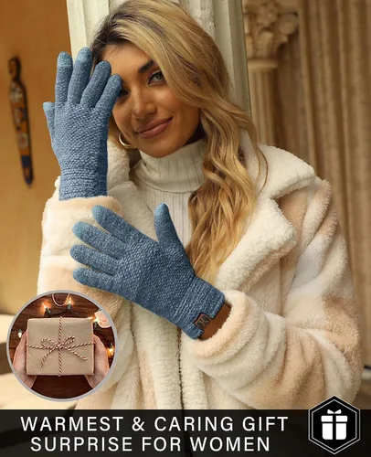 Miniatura 6 de FZ FANTASTIC ZONE Womens Winter Touchscreen Gloves for Cold Weather, Chenille Warm Knit Gloves