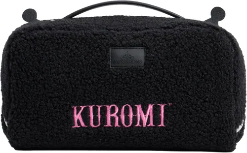 Miniatura 5 de Bolsa Organizadora de Maquillaje de Viaje Impressions Vanity Kuromi, Bolsa de Cosméticos con Cremallera que se Abre Plana con Textura de Tela Sherpa
