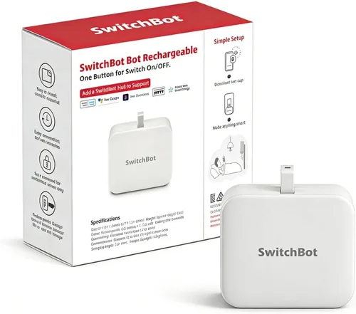 Miniatura 11 de Switchbot Empujador de botón de interruptor inteligente (Bluetooth): Fingerbot para interruptor basculante/botones unidireccionales, control