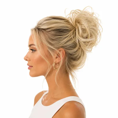 Miniatura 16 de PRETTYSHOP Pieza para el cabello de goma Voluminoso rizado y desordenado moño, 1