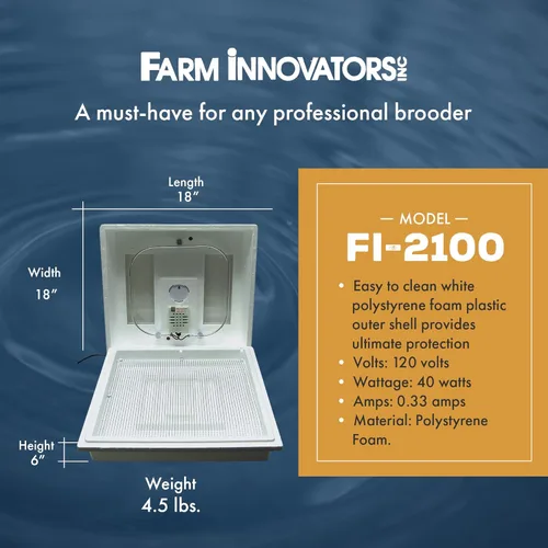 Miniatura 3 de Farm Innovators 2100 - Incubadora de aire inmóvil calentado para 4 docenas de huevos con higrómetro integrado, circuito de estado sólido y 2 Todavía