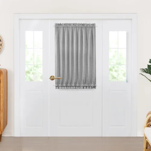 Miniatura 59 de Cortina térmica para puerta con bolsillo para barra, opacas, tratamiento de ventanas con ojales y ojales Deconovo 1 panel