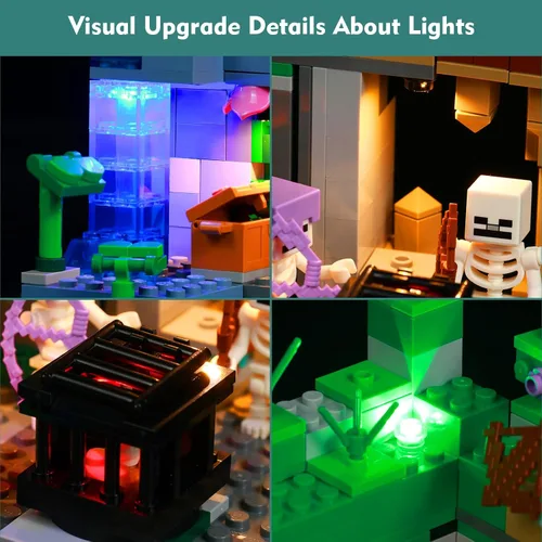 Miniatura 6 de VONADO Kit de luz LED compatible con Lego 21189 Skeleton Dungeon, luces decorativas de bricolaje para bloques de construcción Lego