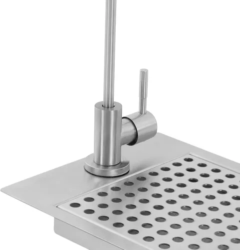 Miniatura 4 de Lavadora de vasos de cristal con grifo, enjuague de jarra de acero inoxidable 304 con boquilla de alta presión multiángulo y bandeja de goteo