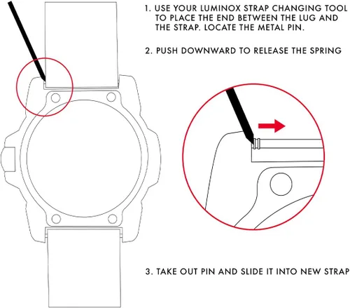 Miniatura 2 de Luminox - Correa de reloj genuina - Correa de repuesto de 0.748 in, 0.787 in, 0.866 in, 0.906 in, 0.945 in - Correas de reloj para hombres - Correas