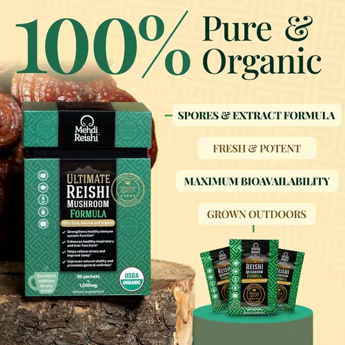 Miniatura 3 de Fórmula definitiva de hongos – Extracto de Reishi orgánico y polvo de esporas – Ganoderma Lucidum, Lingzhi – Triterpenos de alta potencia