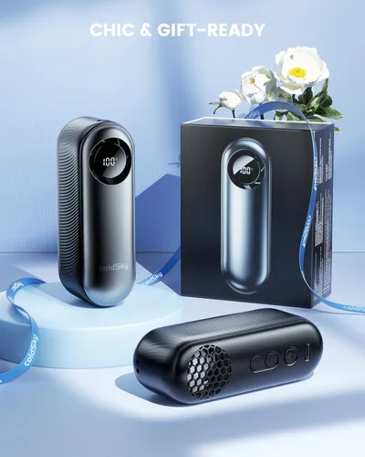 Miniatura 7 de coldSky Ventilador turbo portátil de mano, mini ventilador personal recargable de 4000 mAh, 1-100 velocidades ajustables, ventilador de bolsillo