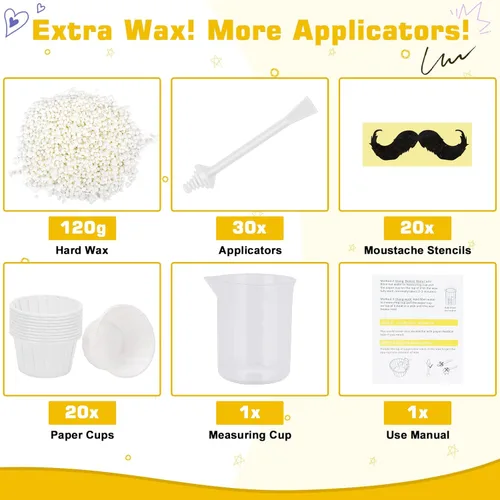 Miniatura 2 de Kit de cera nasal para hombres y mujeres con 30 aplicadores (20-30 usos), kit de cera para la nariz y las orejas, sin dolor y rápido, resultados