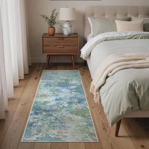 GENIMO Alfombra antideslizante de 2 x 6 pies, lavable para pasillos de cocina, alfombras de cocina modernas abstractas, alfombra ligera de pelo bajo