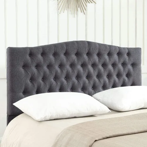 Miniatura 18 de 24KF Cabecera tapizada acolchada con botones de terciopelo, cabecera cómoda y elegante tamaño King/CA King, gris Terciopelo gris-king