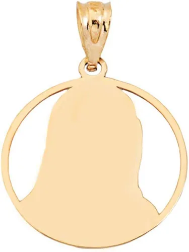 Miniatura 3 de Colgante milagroso de oro amarillo certificado de 14 quilates con nombre personalizado de la Virgen María
