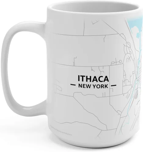 Miniatura 3 de Ithaca, New York NY Map Mug (11 oz)