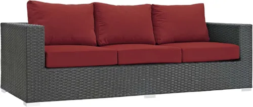 Modway - Sillón para exteriores lonas rojas
