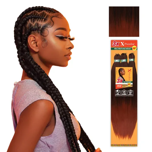 Miniatura 49 de Sensationnel X-Pression - Trenzas prestiradas, 3 unidades, 58 pulgadas, paquete de 1 unidad, 1B