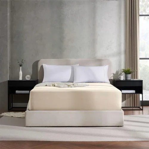 Miniatura 2 de Nestl Sábana bajera ajustable de lino con bolsillo extra profundo Twin XL, sábana bajera ajustable de lujo Twin XL solamente, se ajusta fácilmente a