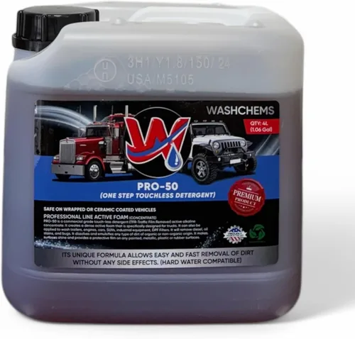 Detergente en Jabón Concentrado Pro 50 Wash Chems para Lavado de Auto sin Tocar, Grado Comercial Profesional Limpiador de Espuma Automotriz También