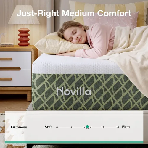 Miniatura 7 de Novilla 5 Inch Twin Size Mattress for Kids, Gel Memory Foam Twin Mattress with Comfort Foam for Pressure Relief and Supportive Base Foam for Spinal