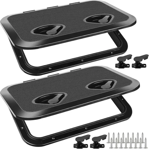 Miniatura 12 de smartmarine Marine Deck Access Hatch 17.3“×12.4" Rectangle Boat Hatch & Lid,Boat Deck Hatch Lids Negro