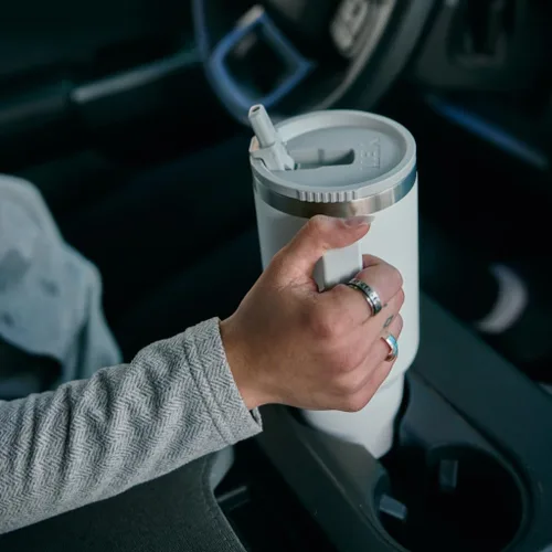 Miniatura 4 de YETI Rambler - Taza de viaje de 40 onzas con tapa abatible y pajilla, acero inoxidable, aislada al vacío, a prueba de fugas, apta para portavasos