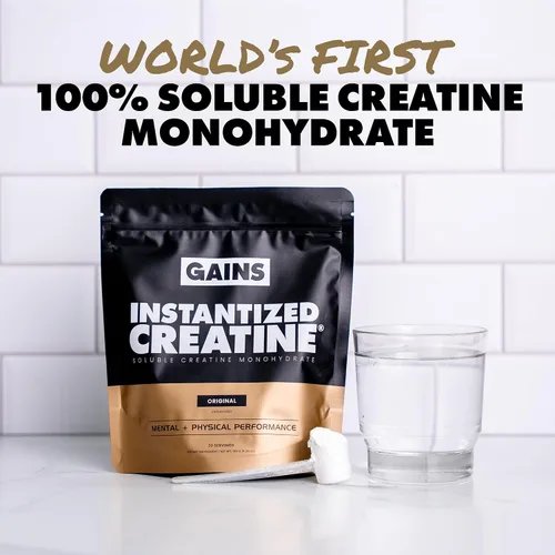 Miniatura 3 de Gains in Bulk Monohidrato de Creatina Instantánea para Mujeres y Hombres, Polvo de Creatina Soluble, Apoya la Construcción Muscular, Fuerza