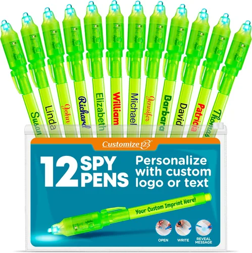 Miniatura 13 de Paquete de marcadores de tinta invisible que desaparecen personalizados, escritor de mensajes secretos personalizados con luz UV, diversión
