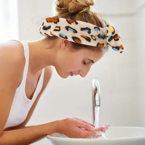 Miniatura 6 de WHAVEL Diadema para el cabello, paquete de 6 diademas de leopardo para spa, diadema de maquillaje para lavar la cara, diadema de lazo de microfibra