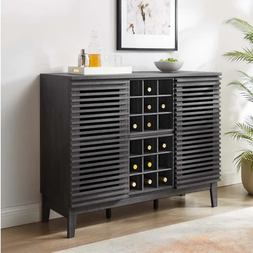 Miniatura 2 de Modway Render Mid-Century - Armario moderno para bar de vinos, color carbón, 17 x 46 x 37 pulgadas