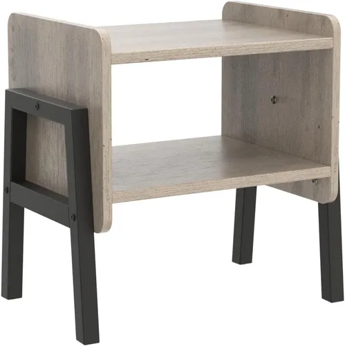 Miniatura 5 de TUTOTAK Nightstnd, juego de 2, mesas auxiliares apilables, mesa auxiliar, mesitas de noche con estante de almacenamiento abierto, dormitorio, sala