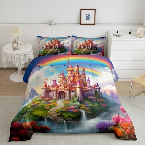 Miniatura 15 de Manfei Juego de Edredón Floral de Acuarela Tamaño Twin, Juego de Ropa de Cama de Flores Botánicas y Hojas 2 piezas, Edredón de Plumón de Flores