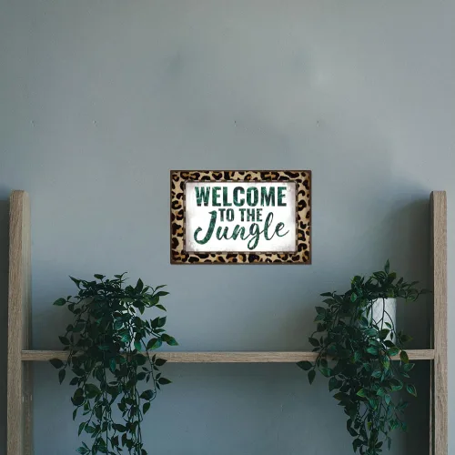 Miniatura 6 de GLOBLELAND Letrero de lata vintage de selva de 8 x 12 pulgadas con texto en inglés "Welcome To The Jungle" retro con texto en inglés "Welcome To The