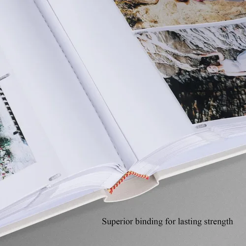 Miniatura 4 de 1DOT2 Álbum de fotos con espacio de escritura, 50 páginas, fotos de 4 x 6 pulgadas, capacidad para 200 o 5 x 7 pulgadas, tapa de lino, álbumes