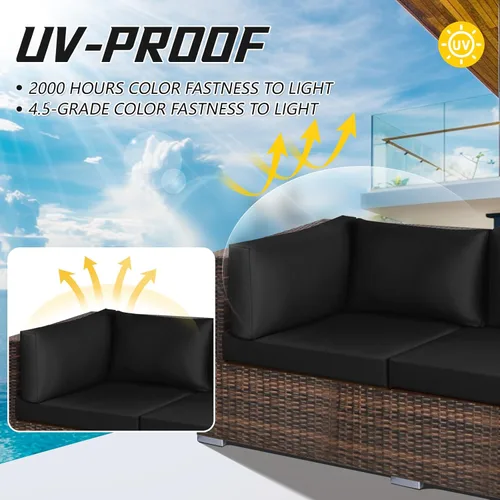 Miniatura 2 de Patelai 11 piezas de fundas impermeables para cojines de patio para muebles seccional de exterior de mimbre de ratán, sofá de patio, silla, fundas