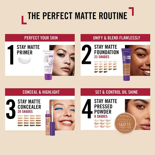 Miniatura 5 de Rimmel London Stay Matte Liquid Mousse - 305 Buff - Base, ligera, control del brillo, sin aceite, 1 oz