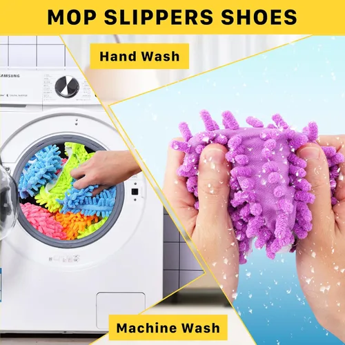 Miniatura 5 de 20 calcetines de fregona para limpieza de pisos, lavables y reutilizables, zapatos de microfibra para limpieza, pantuflas de limpieza multifunción