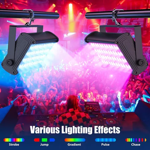 Miniatura 5 de U`King Barra de luz LED para escenario, 80 W, 48 LED, RGB Dj, barra de luces 2/8/12 DMX, reproducción automática, luz estroboscópica activada por