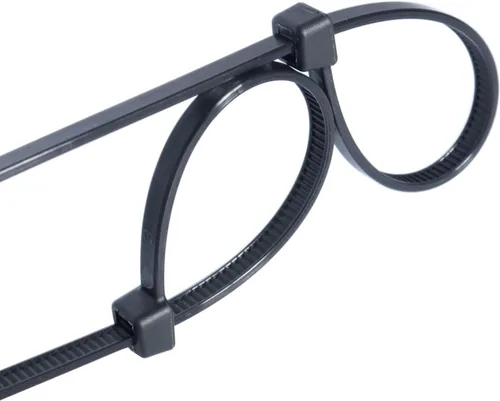 Sujetacables largos PA66 de 12 pulgadas, color negro (paquete de 100), resistentes a los rayos UV para uso en interiores y exteriores, resistencia a