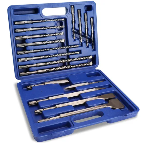Miniatura 8 de WORKPRO SDS-Plus Juego de brocas de 8 piezas, punta de carburo, SDS+ Juego de brocas de martillo giratorio con estuche de almacenamiento