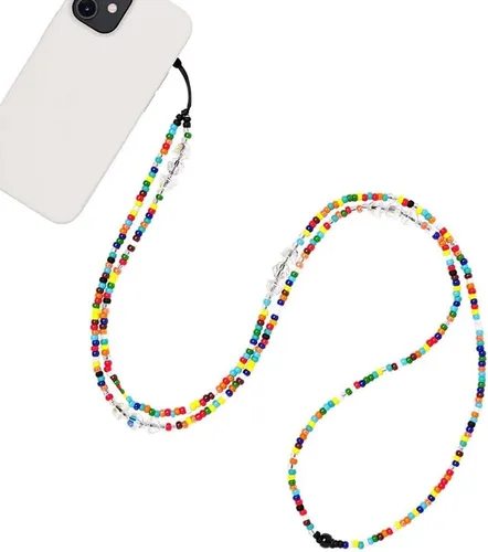 Miniatura 11 de Beaded Phone Charm Lanyard Strap Crossbody Fixed Beads Pearl Neck Chain