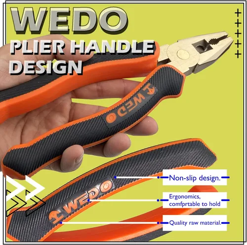 Miniatura 4 de WEDO Alicates de Lineman's sin chispas de 6 pulgadas, cortador lateral de seguridad sin chispas, alicates combinados, pelacables, crimpadora, Bronce