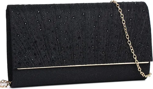 Miniatura 9 de DETARA Bolsas de noche para mujer, con lentejuelas con purpurina, bolso de mano brillante para mujer, bolso formal de boda, fiesta, baile