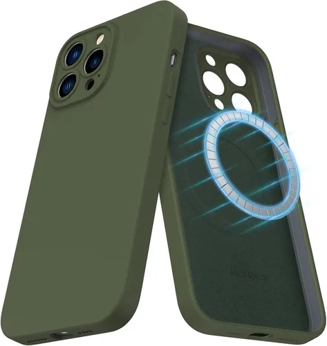 Miniatura 26 de Funda de silicona con soporte para iPhone 17 Pro [compatible con MagSafe] [Protección completa de la cámara] (6.3 pulgadas 2025), fundas de teléfono