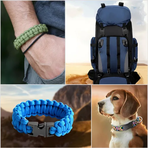 Miniatura 3 de CooBigo Metal Side Release Buckle Webbing Buckle Paracord Bracelet Clasps for Leather Strap Dog Collars Harness Belt 1 pulgada (0.984 in) negro