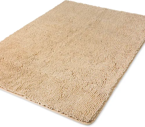 Miniatura 266 de Yeaban Alfombra de pasillo de baño de 24 x 72 pulgadas, antideslizante, alfombra de baño larga de felpilla gruesa, absorbente y lavable, alfombra
