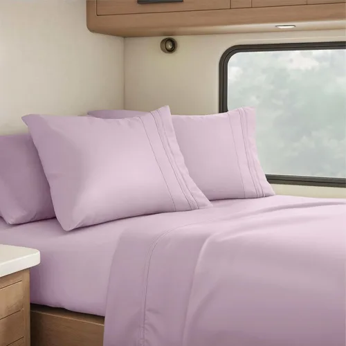 Miniatura 118 de Clara Clark - Juego de sábanas King con Flex Top, 6 piezas - Sábanas de lujo para cama King con cabeza dividida, juego de cama súper suave, King