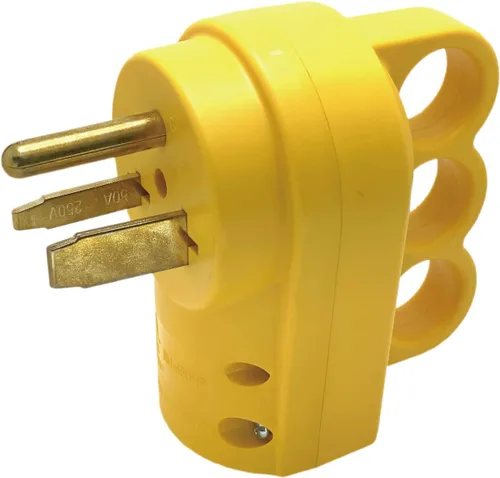 Miniatura 11 de Sintron NEMA - Enchufe de hoja recta 14-50P, mango ergonómico, rewirable, para caravana, caravana, remolque, viaje, 125/250 voltios, 50 amperios, 3