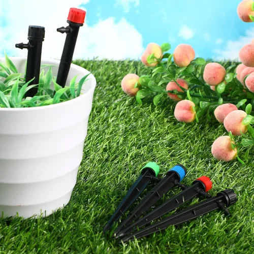 Miniatura 7 de Mudder 100 emisores de riego por goteo de 5.2 pulgadas para tubos de riego por goteo de 1/4 de pulgada ajustables de 360 grados con rociador