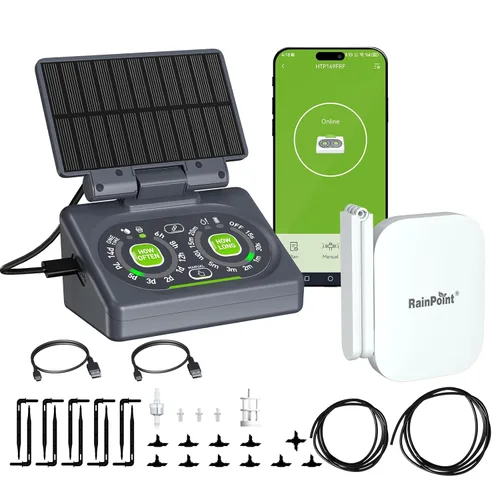 Miniatura 10 de RAINPOINT Kit inteligente de riego automático para plantas de interior, control WiFi/App y control local, sistema de riego por goteo sin grifo