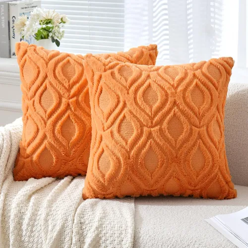 Miniatura 48 de MIULEE - Juego de 2 fundas de almohada de lana sintética suave y afelpada, fundas decorativas de estilo bohemio para sofá, sala de estar, cama, 18 x