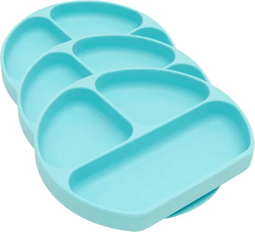 Miniatura 40 de Bumkins Plato de succión para niños pequeños y bebés, plato de agarre dividido para bebés y niños, destete LED para bebés, suministros